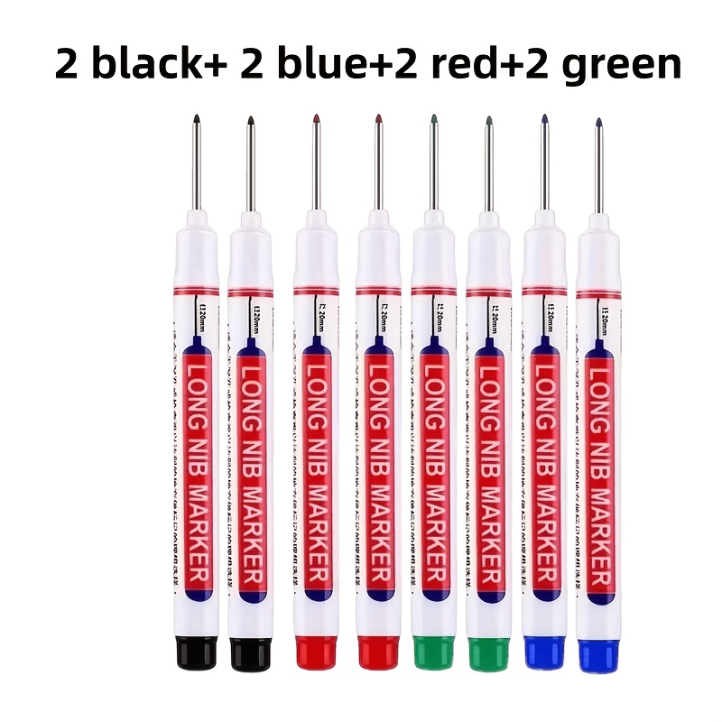 TEMU 8pcs Line Tool Set, 20mm Deep Hole Precision - Red, Black, Blue, Green Ink Pens, Colored Markers, For Craft Making. Drawing Pens, Office