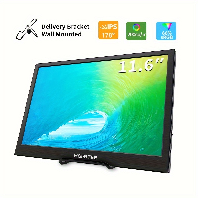 

Portable Display 11.6-inch Hd 1366x768 Led Display Laptop Monitor With Dual Usb C Port Travel Monitor For /laptop/type C Phone/ps3/ps4 Built-in Speaker