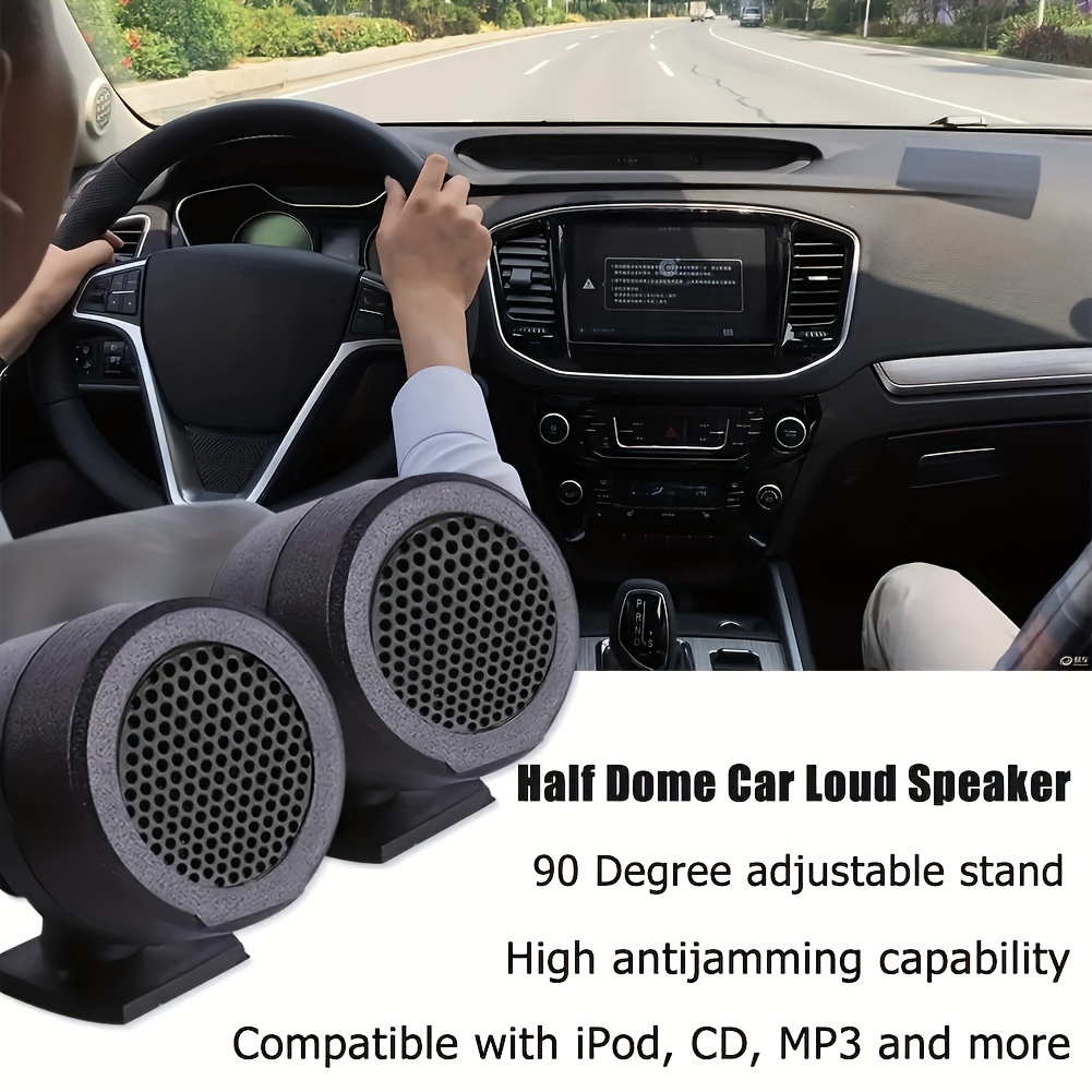 TEMU 2pcs Car Tweeter Speakers Pre-wired Dome Super Loud Tweeter Speakers Auto Car Electronic Accessories