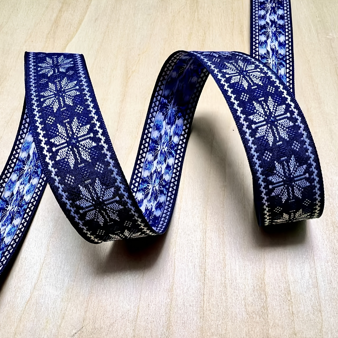 /2yards 25mm 1 Pack Bohemian Vintage Ethnic Jacquard Ribbon Decoration - Sewing Decorative Clothes, Bags, Backpack Straps, Keychains And Fabric Crafts - Ethnic Style Clothing Supplies And Additions
