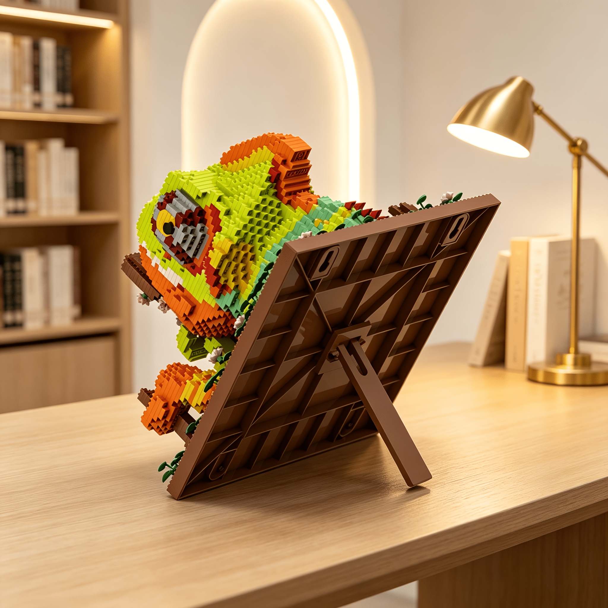 High-Difficulty 3D Building Block Mural, Chameleon Tiger Head Shark Eagle