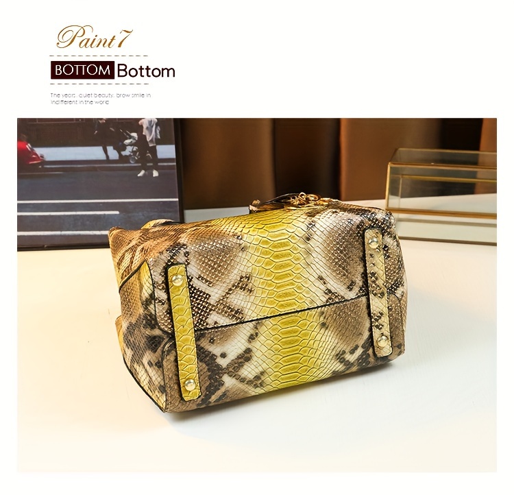 fashion top handle tote bag for women animal print pu with polyester lining zipper closure spacious business commuter handbag from guangzhou production area details 10