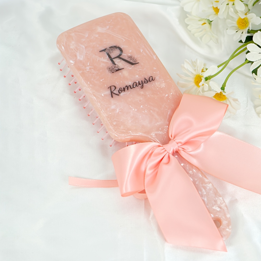 Image of 1pc Customized Hairdressing Comb, Engraved Name Hairdressing Comb, Scalp Massage Airbag Brush, Personalized Hairdressing Comb, Hairdressing Souvenirs
