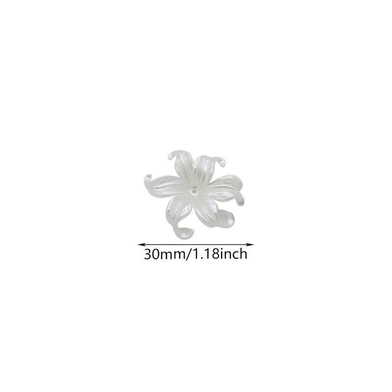 7/14pcs White Lily Flower Beads Charms for DIY Jewellery