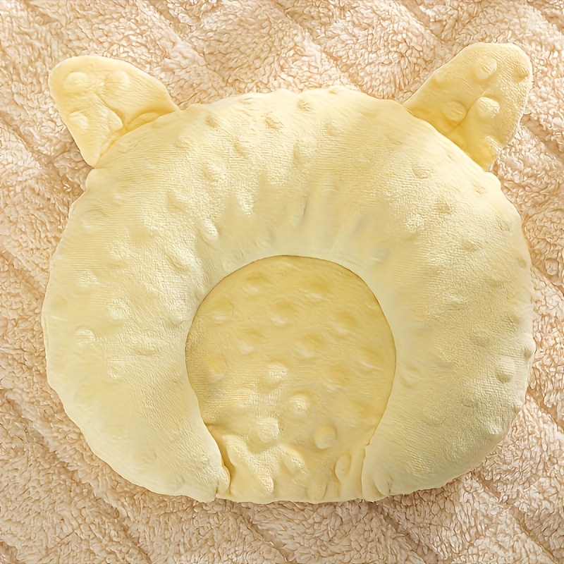 cozy u shaped cartoon dog bed for small dogs toy breeds soft polyester fleece oval sleep pad with solid   warm   for   decor cute dog bed fluffy texture Product details 1