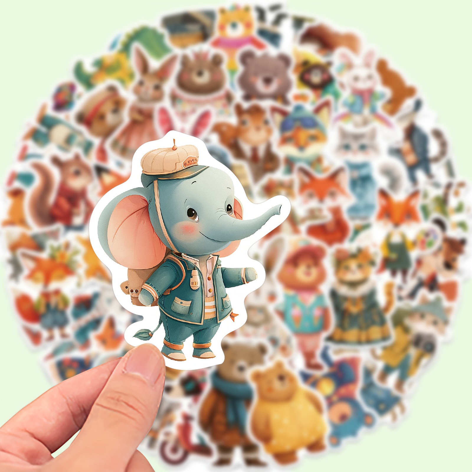 

50-piece Fairy Tale Animal Stickers - Vinyl Decals For Laptops, Water Bottles, Helmets & More - Perfect For Skateboards, Guitars & Stationery - Ideal Holiday & Reward Gifts