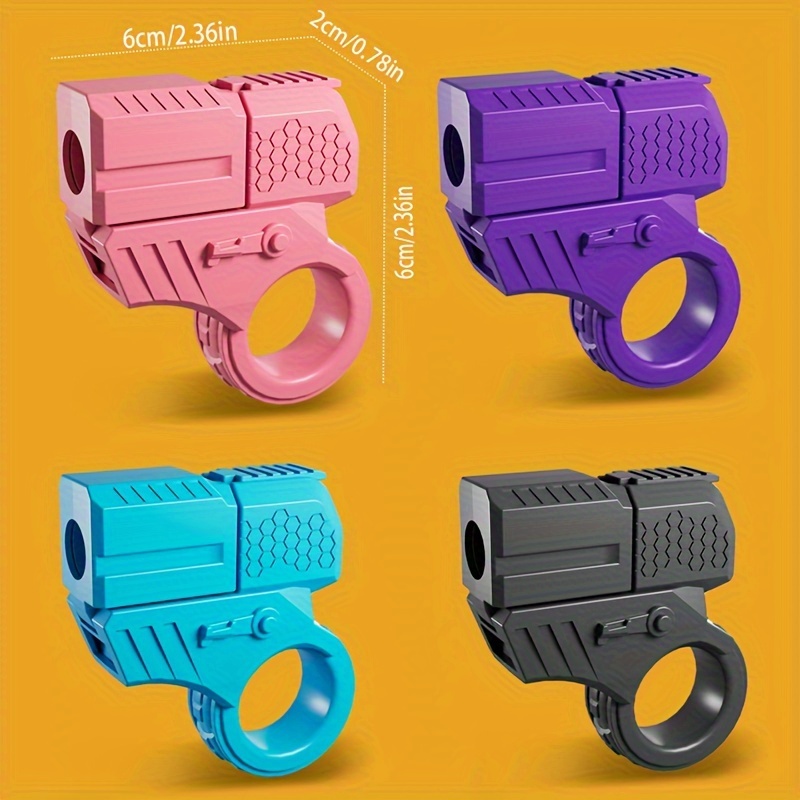 1pc ring gun with shell ejector relax fidget toy cute bag charm accessory perfect gift idea toy gun details 8