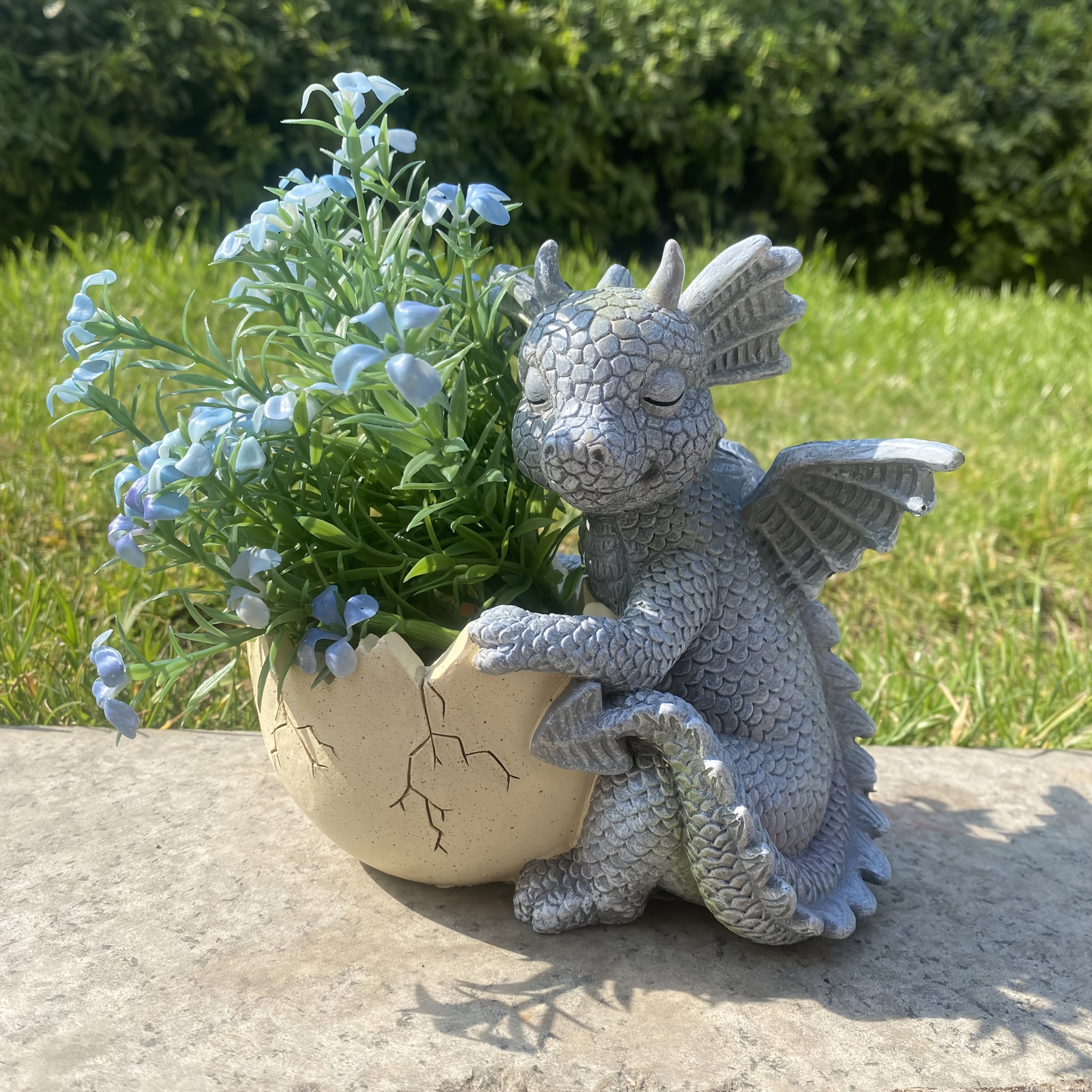 Hatching Dragon Egg Flowerpot Ornament Resin * Courtyard Balcony Decor  Flowerpot Gardening Gift Home Decor
