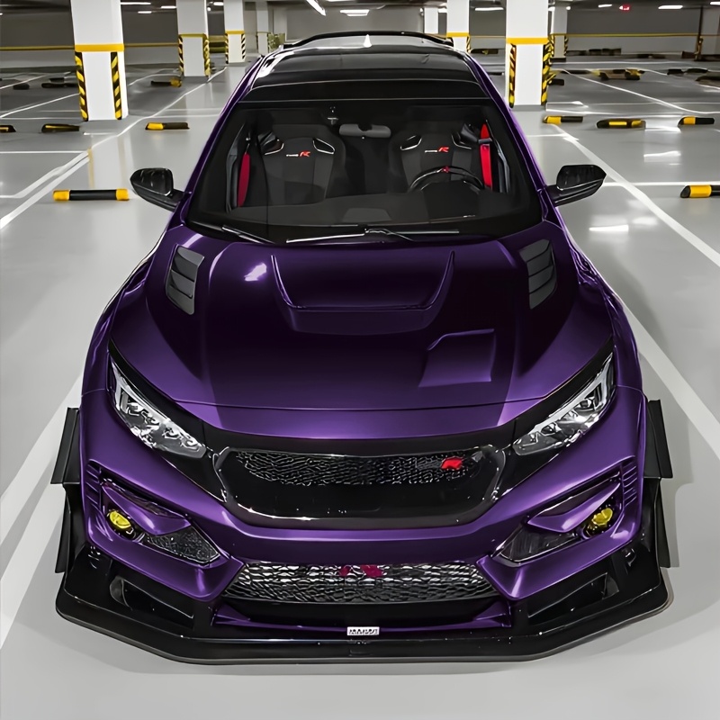 Image of 1 Roll (50cm X 300cm) Liquid Metal Purple & Red Vinyl Wrap - Self-adhesive Glossy Car Decal Film, Bubble-free Technology, Diy Automotive Wrap For Cars, Trucks, Motorcycles, Boats, Rvs, Airplanes -