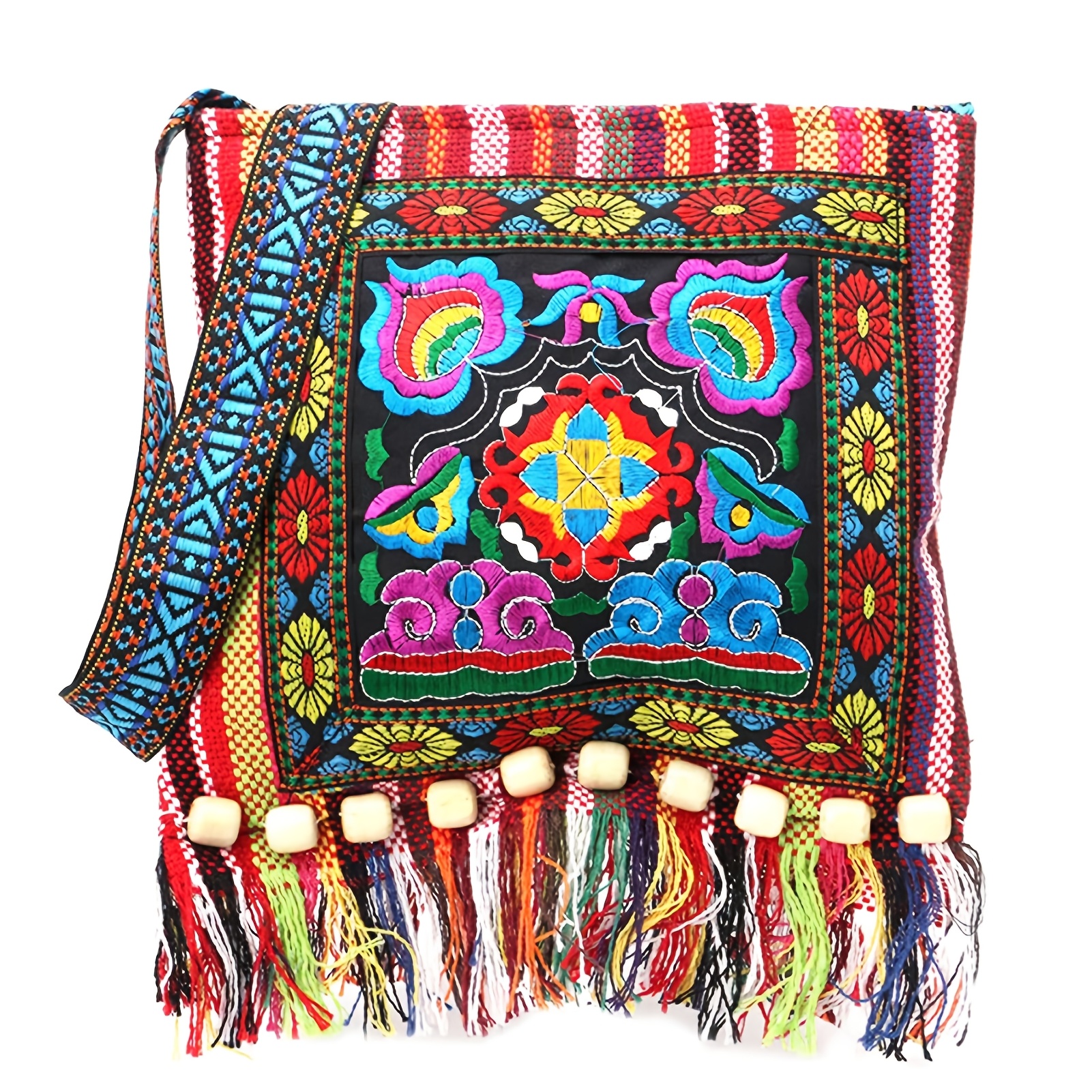 Embroidered Women' With Ethnic Style, Bohemian Vacation Bag