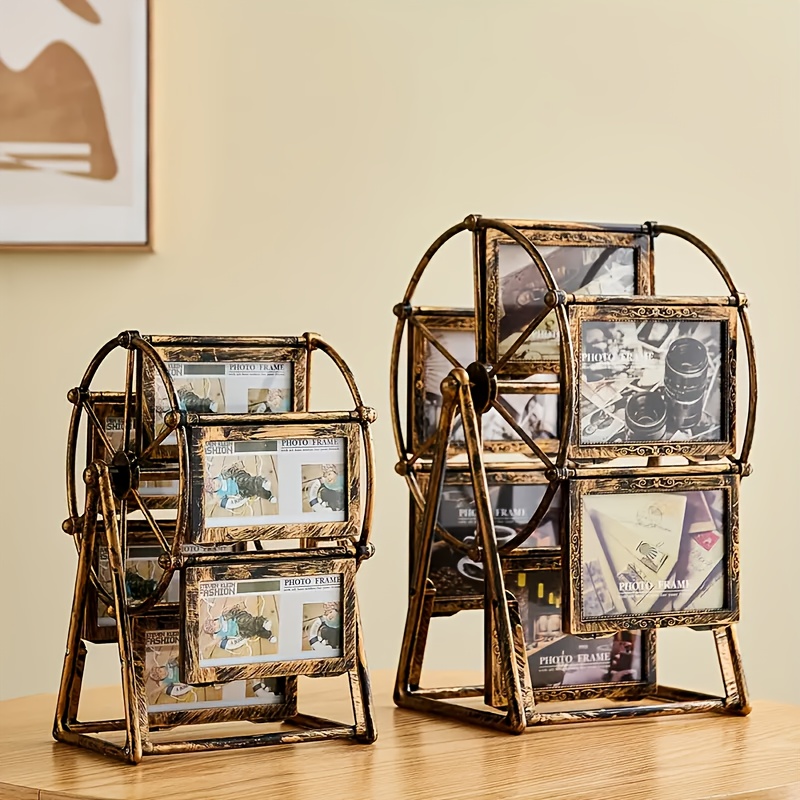 a large antique rotating   wheel photo frame suitable for family pictures couple albums and   this creative carousel frame is ideal for showcasing posters photos paintings and images making it a perfect decoration for home or office as well as an   gift for valentines day and new year