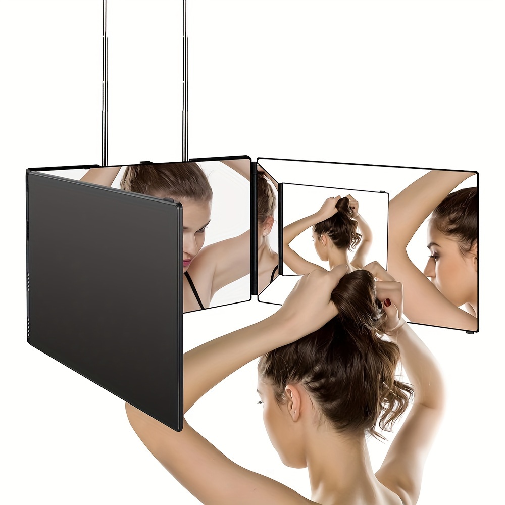 

1 Paquet 360 Degrés Angle de Vue Miroir de Coupe de Cheveux, Verre HD Anti-buée Clair (Sans LED)