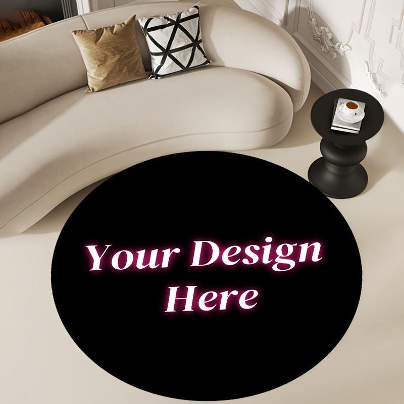 TEMU Flannel Customizable Round Rug Dz-round, Suitable For Living Rooms, Bedrooms, Foyers, Bathrooms; Rugs And Commercial Use For Hotels, Coffee