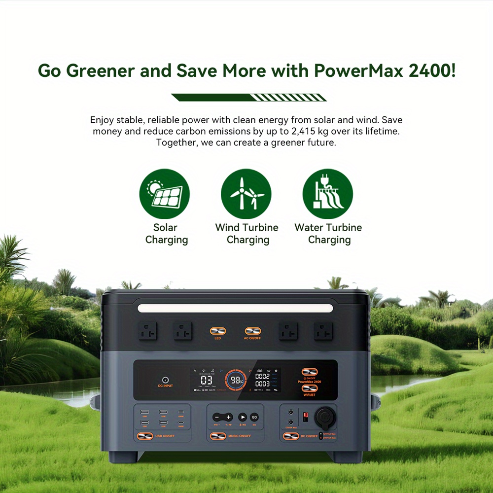 OSCAL 2400W Power Station, Equipped with 200W Solar Panel Charging, 1872Wh Solar Generator, with 4 AC Sockets (peak 5000W), Fast Charging, APP Controlled Battery Backup, Suitable for Home, Camping And RV, Vehicle Outdoor Backup Emergency Power Supply, Portable Power Station With Solar Panel, Home Solar Generator Complete, Solar Generator With Panels Included, Portable Solar Power Station, Power Station Portable, Power Station Portable With Solar Panels, Solar Power Generator,