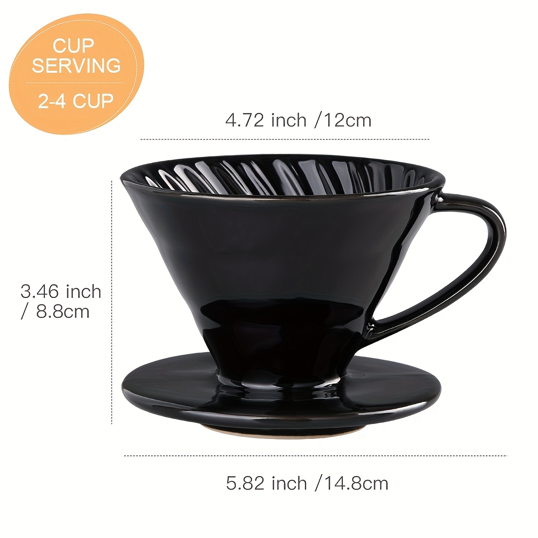 TEMU Ceramic Coffee Filter Cup Hand Pouring Coffee Set Filtration Funnel Coffee Powder Filter Net Outdoor Coffee Pot Filter