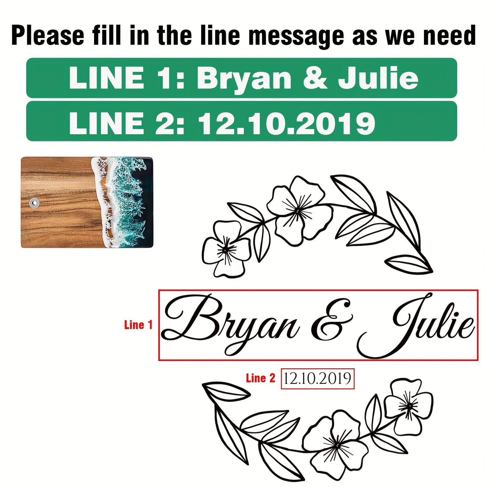 TEMU Customized Wedding Couple Name Engraved Serving Board, Perfect Gift For Wedding Day, Wedding Anniversary Gifts, Wedding Gifts For Couple -