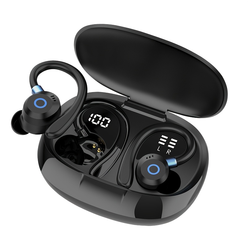 Hearnice Wireless Earbuds With Charging Case, 40 Hours Of Time For Exercise And Work, Stereo Headphones Compatible With Iphone//ipad, Ergonomically Shaped Over-ear Design For A .