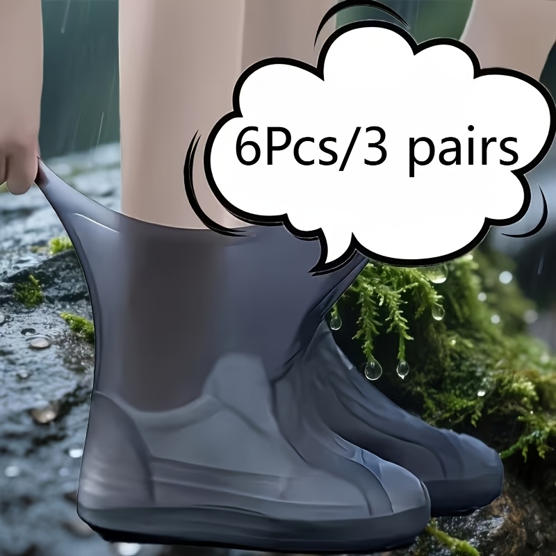 TEMU A Set Of 6 Heavy-duty Anti-slip Shoe Covers, Ideal For Protecting Boots. Suitable For Weather Such As Hiking, , Snowy Days, And Muddy Terrain.