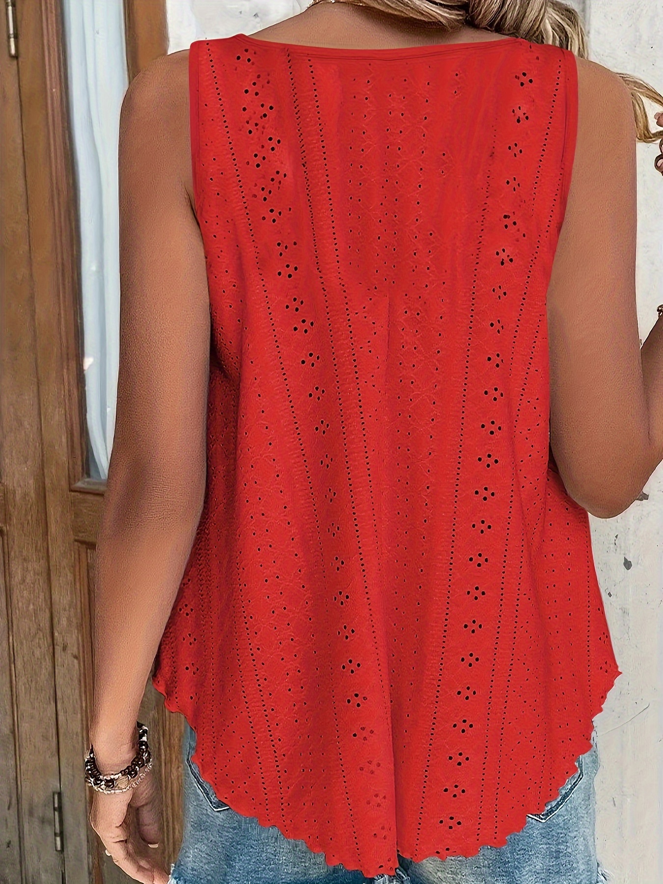 Plus Size Curved Hem Tank Top, Casual Crew Neck Sleeveless Tank Top For Summer, Women's Plus Size?Clothing