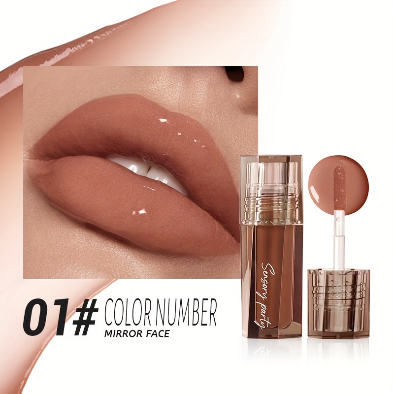 Image of Long Lasting Hydrating Lip Gloss Moisturizing Liquid Lipstick, Waterproof Non Sticky, Perfect Makeup Essential For Mother's Day Gift Nourishing Shine For Occasion