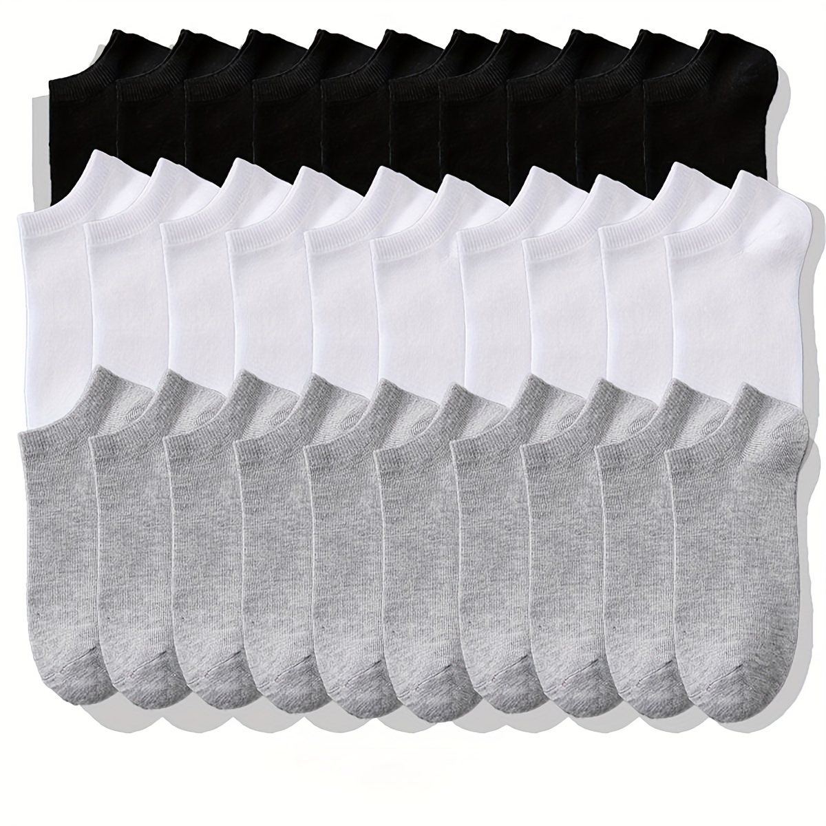 

Multi Pair Comfortable Ankle Low Cut Socks, Solid Color Ankle Sock Set, And Comfortable Materials, Not Deformed