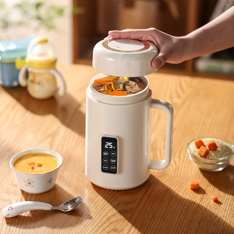 Portable Electric Heating Cup, Multifunctional Stewing Pot That Can Make Soup, Cook Rice, Prepare Desserts, Hot Tea, And Coffee, with a Large Capacity, Nano-Grade Ceramic Glaze Inner Liner, Compact And Convenient for Outdoor, Office, And Home Use