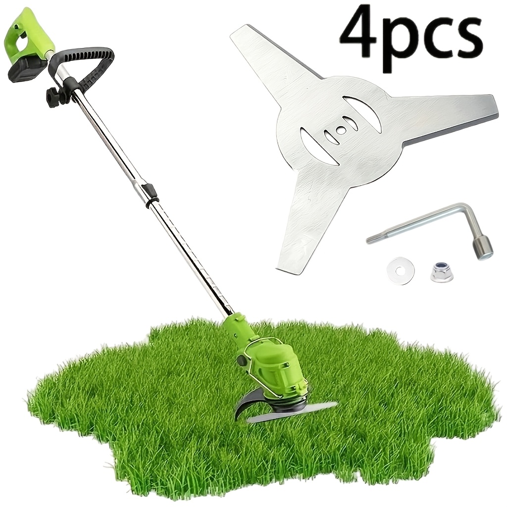 TEMU 4pcs Set Of Thickened 3- Grass Trimmer , Heavy-duty Weeding Accessories For Home And Garden Use, High-hardness Wear-resistant Material, And