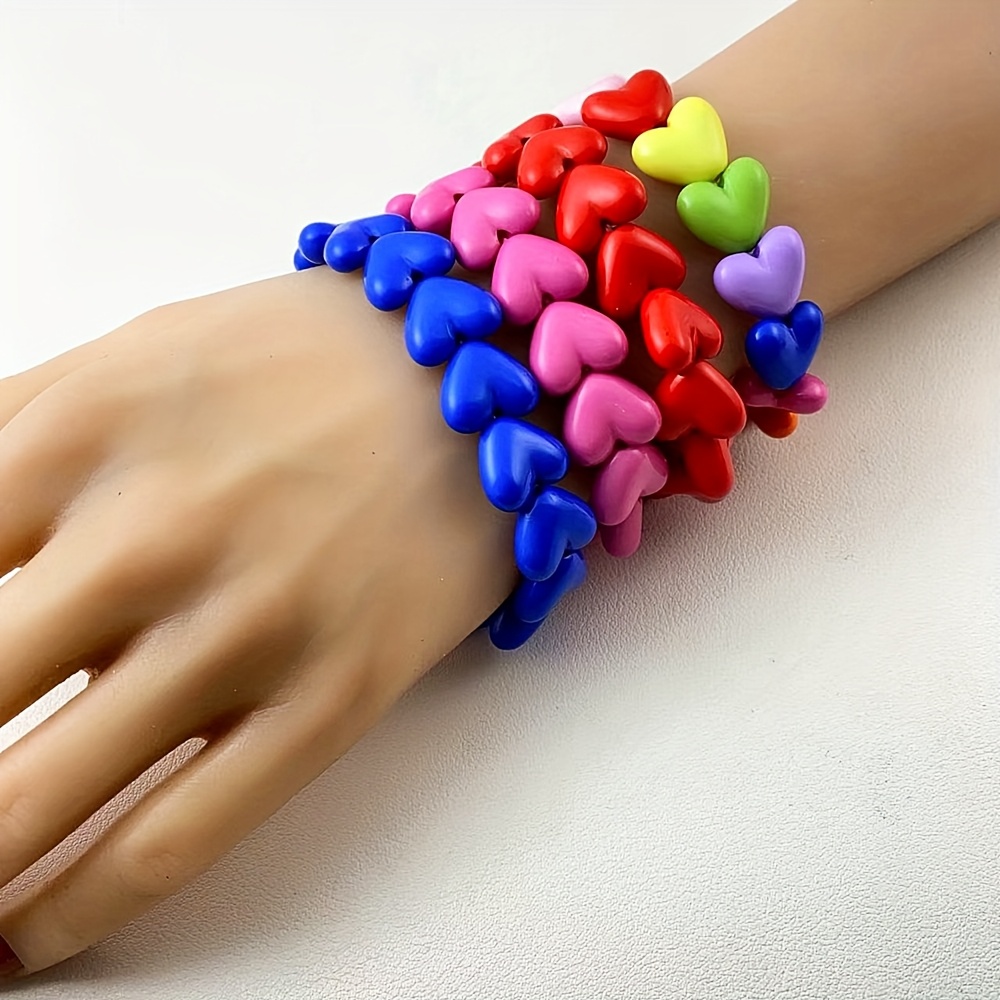 Heart Shaped Acrylic Bracelet for Women