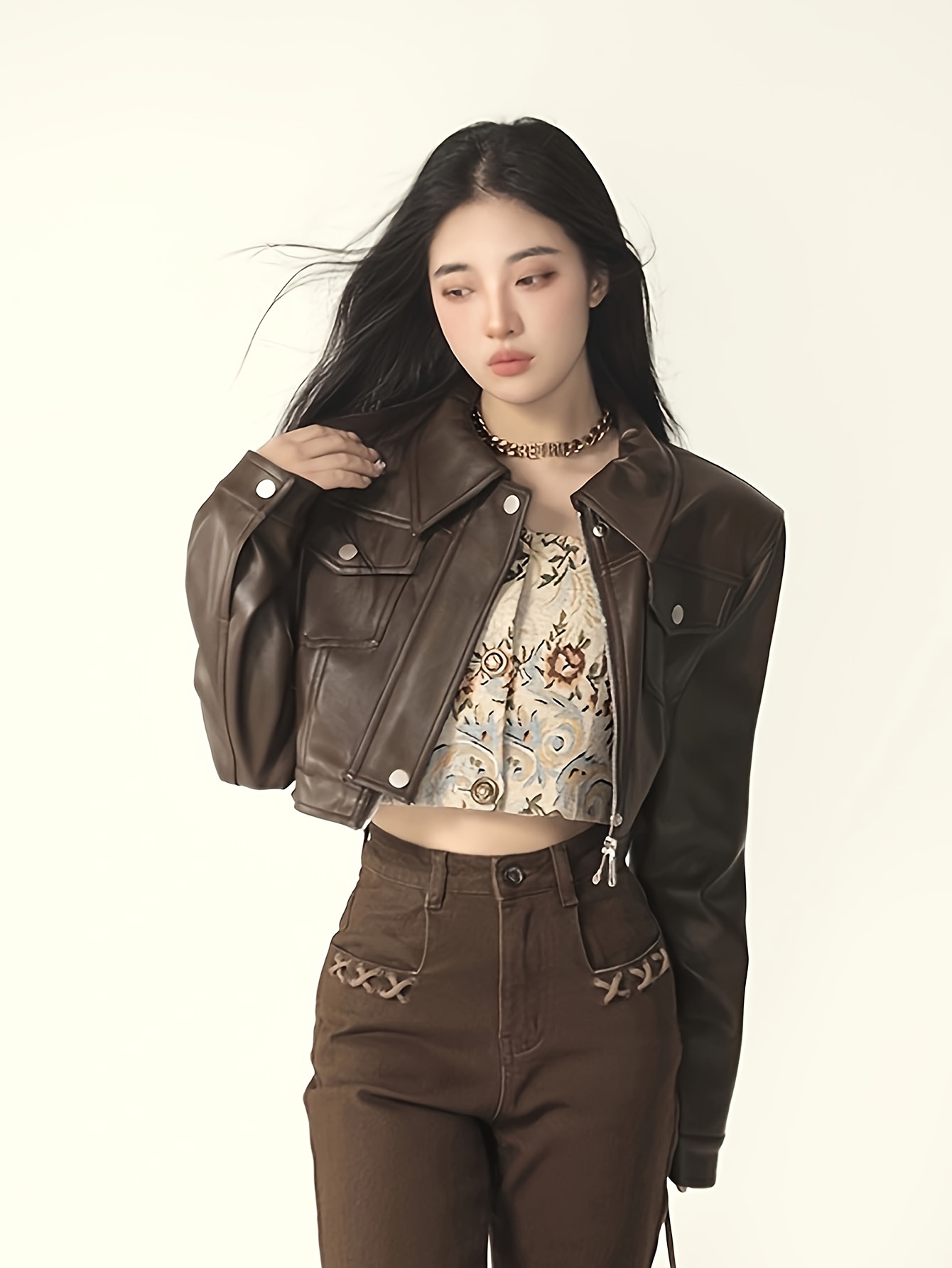 Vintage Leather Bomber Jacket - Temu