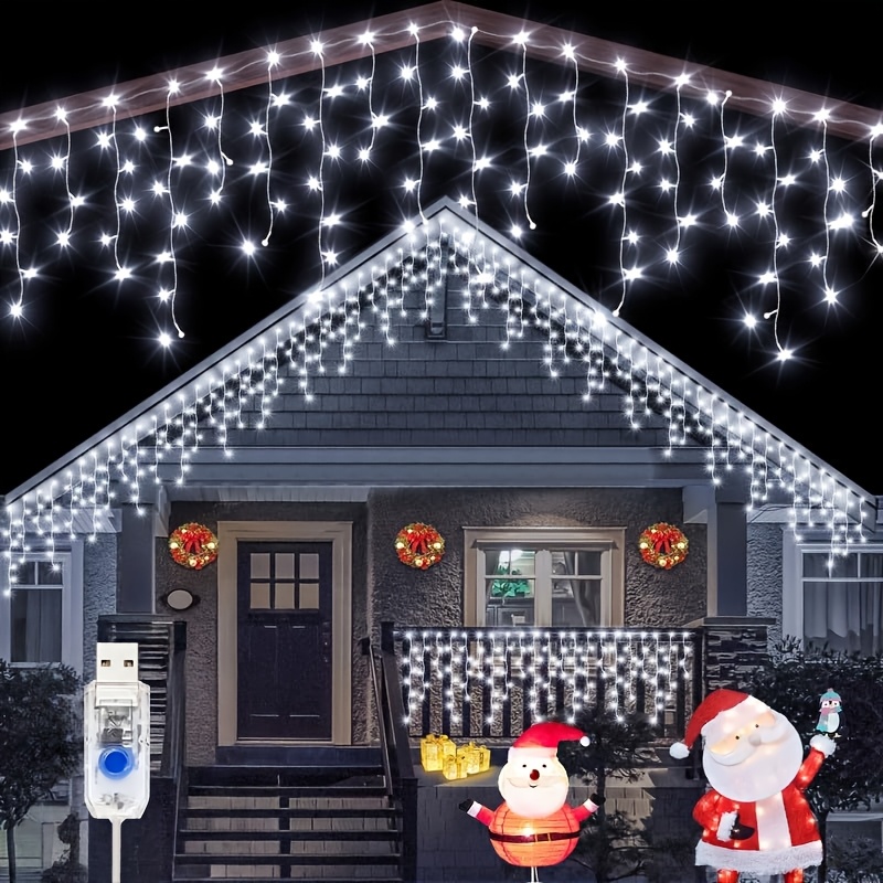 Mehrfarbige Weihnachts-Eiszapfen-Lichterkette