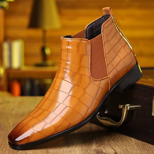 durable mens boots with slip resistant soles and stylish pu for outdoor wear