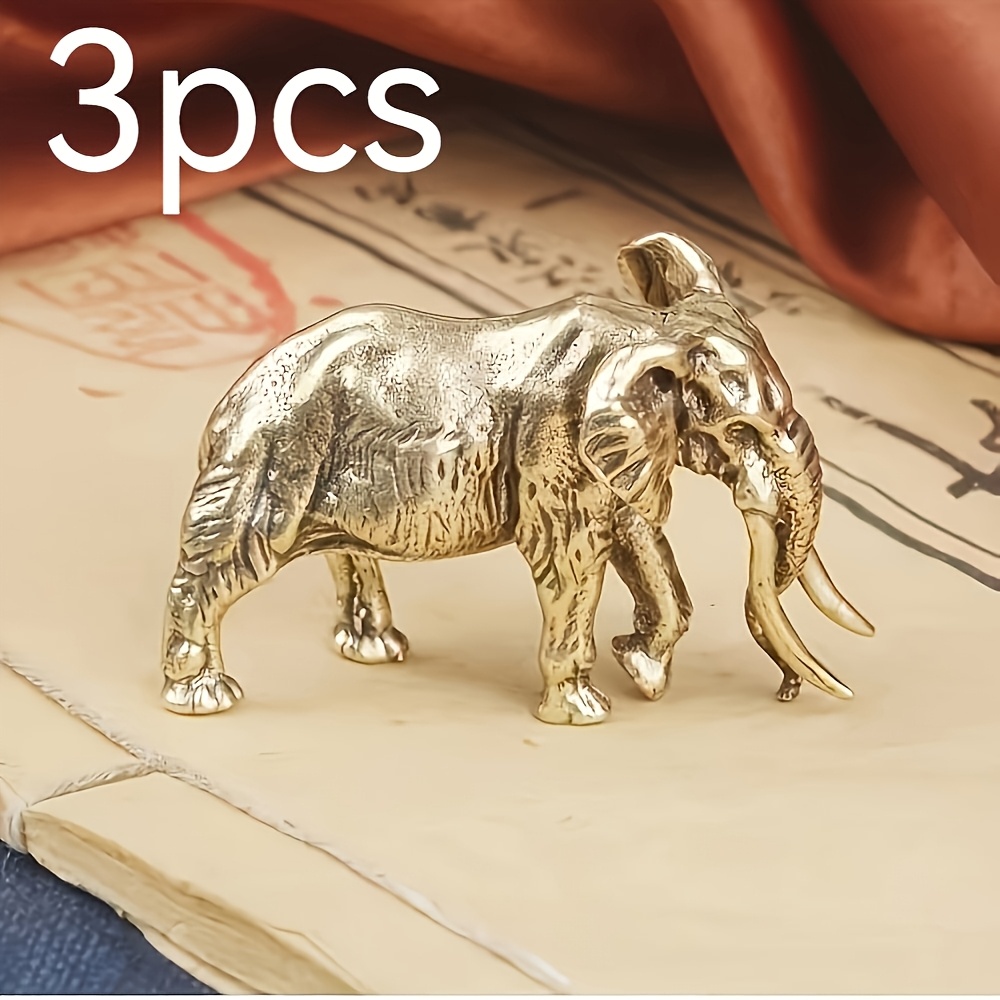 TEMU Ornaments - Alphabet , Collectible Brass Elephant Sculptures, Decorative Crafts, Suitable For Home Decoration, Suitable For All Room Types,