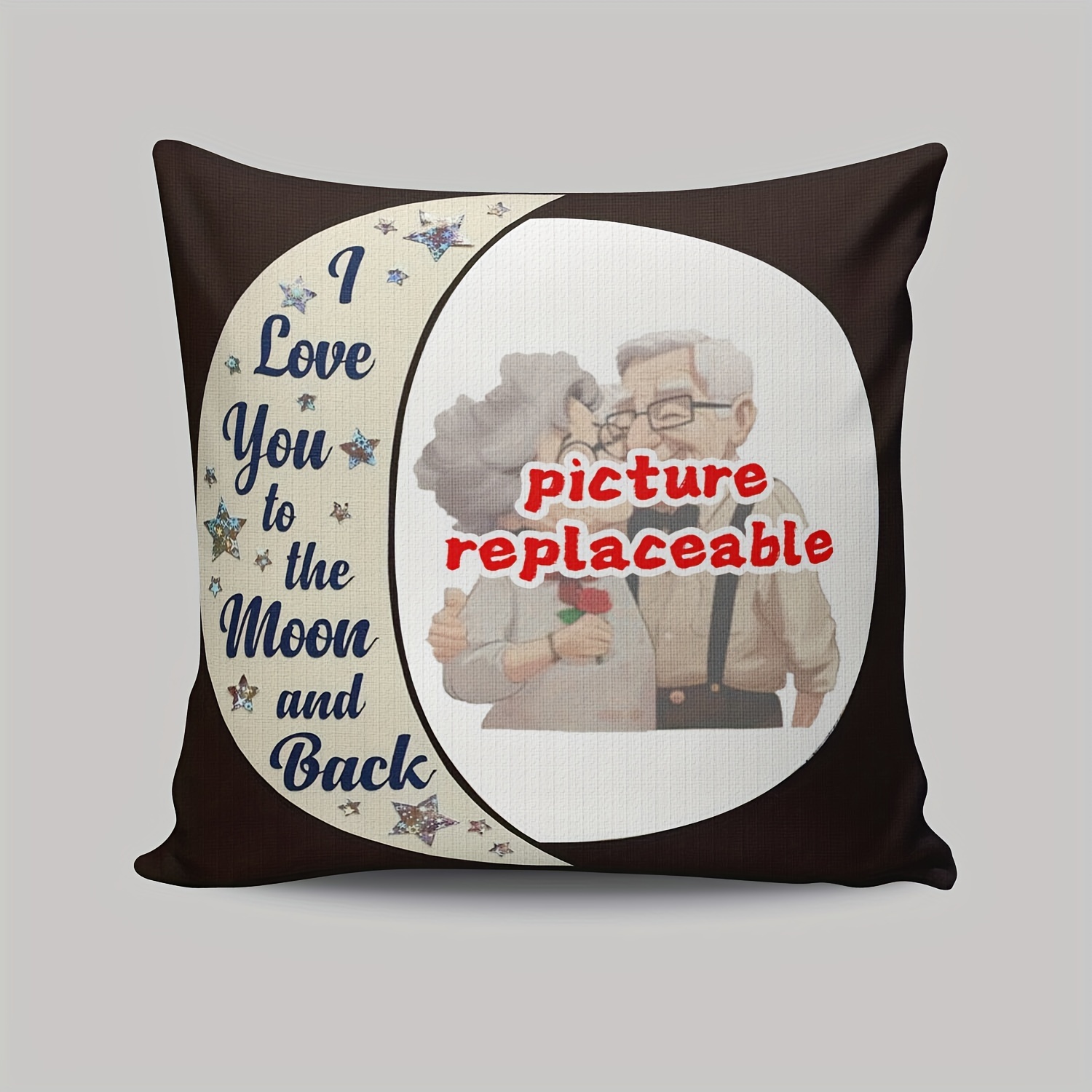 

1pc Custom Short Plush Decor Without Pillow Core(cushion Is Not Included) Single-sided Printing 18x18 Inch, Love You To The Moon And Back, Suitable For Home Sofa Bedroom Decoration