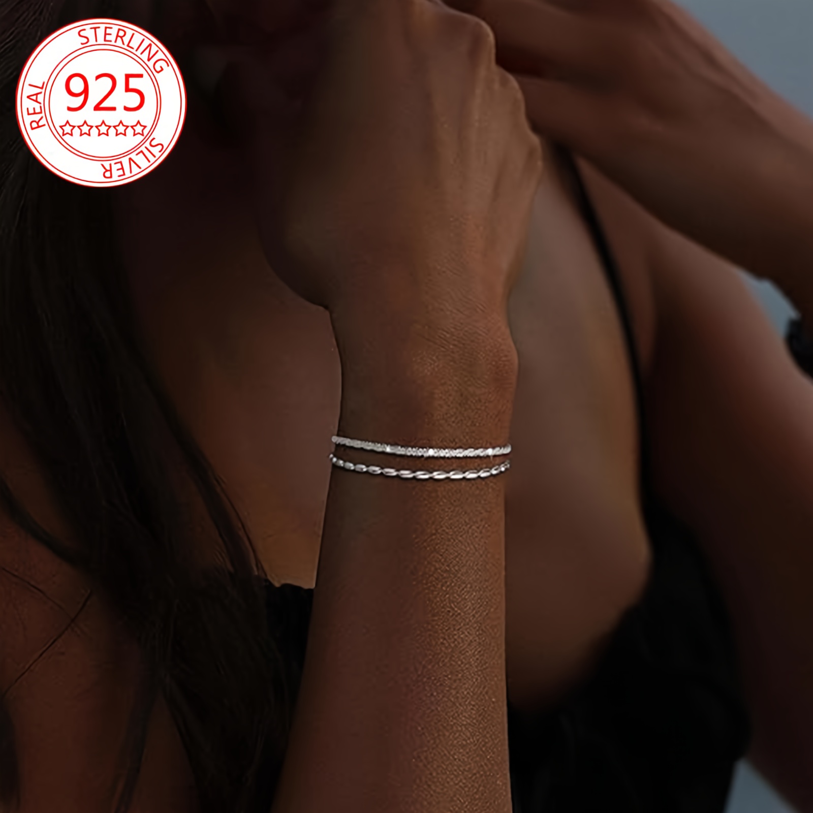 

Layered Bracelet For Women - 925 Silvery, ,