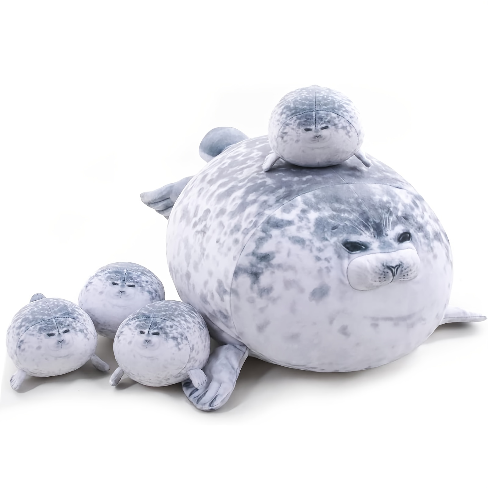 Adorable Big Seal And Small Seal Plush Toys Kawaii Cartoon Soft Stuffed Animal Plush Toy Soft Filling Pillow Home Decoration Sofa Decor Room Decor Birthday Gifts For Popular Gifts