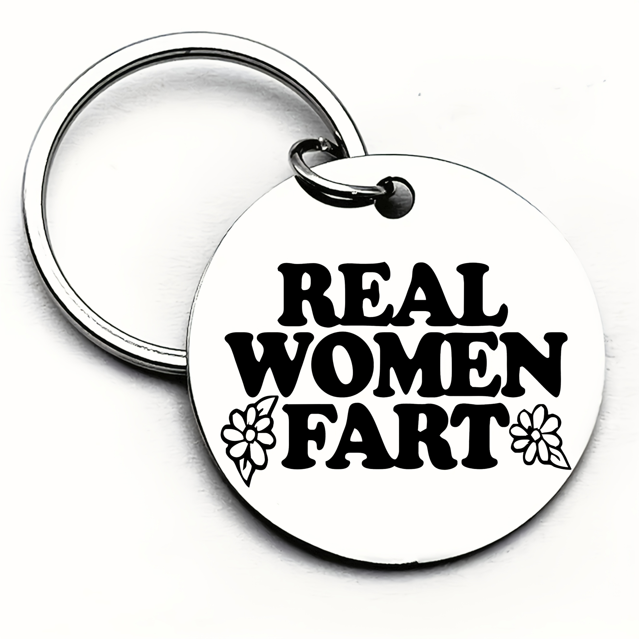 TEMU "real Fart" - Funny And Humorous Round Keychain, Unique And Interesting Gift For Valentine's Day, Birthday, New Year | Minimalist Style