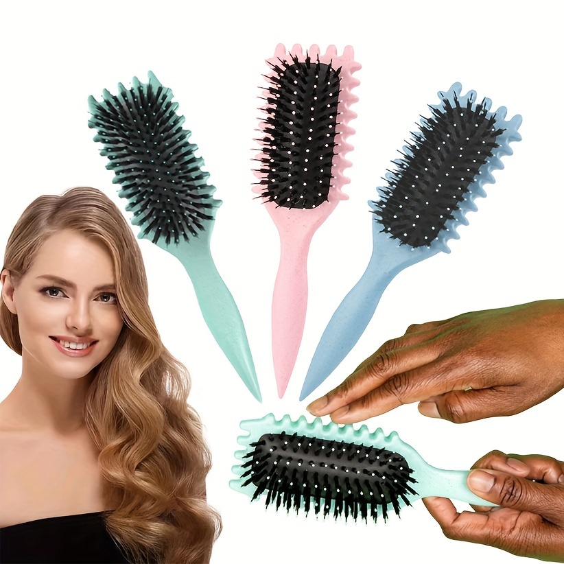 

Bounce Define Brush - 1pc Bristle Hair Styling Comb For Perfect Curls & Waves