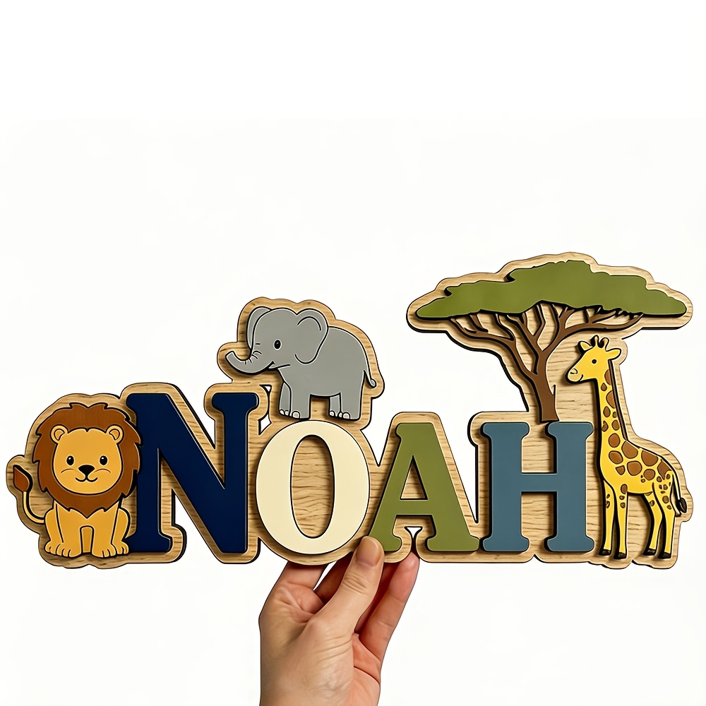 Custom Noah's Ark Jungle Themed Wooden Wall Decor