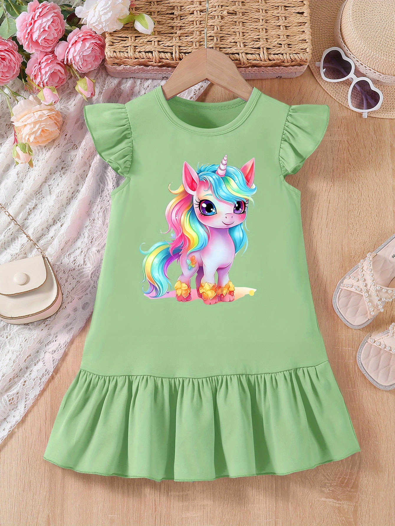casual dress 2018 for kids unicorn