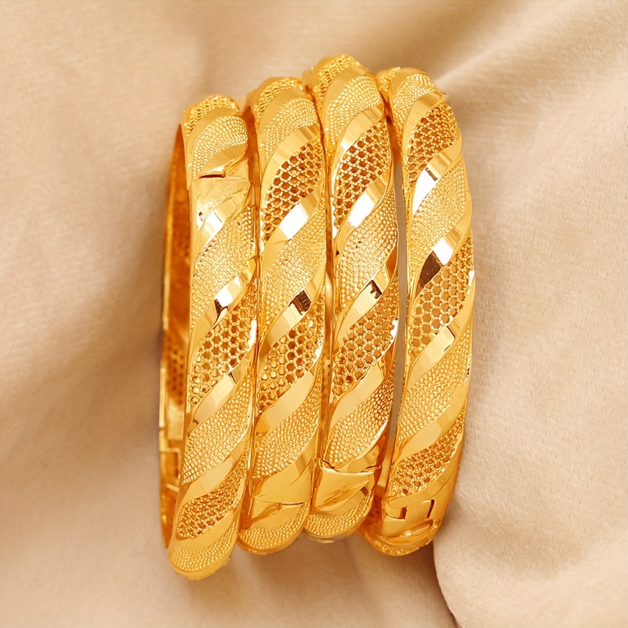 set of 4 elegant   bangles stylish open cuff design for women ideal for weddings and everyday wear Product details 0