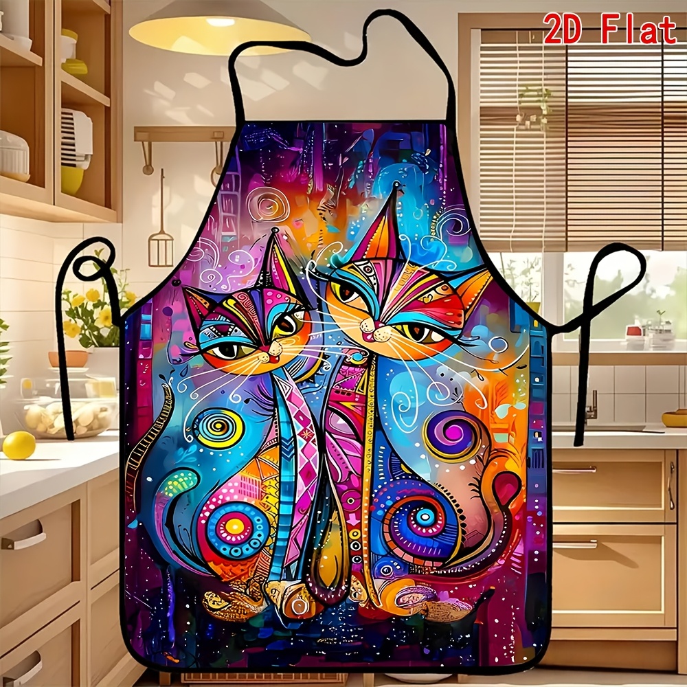 TEMU A And Colorful Pattern Apron, Suitable For Men And Women, Kitchen Baking, Outdoor Grilling, Painting, Gardening, Hairdressing, Nail Art, Party