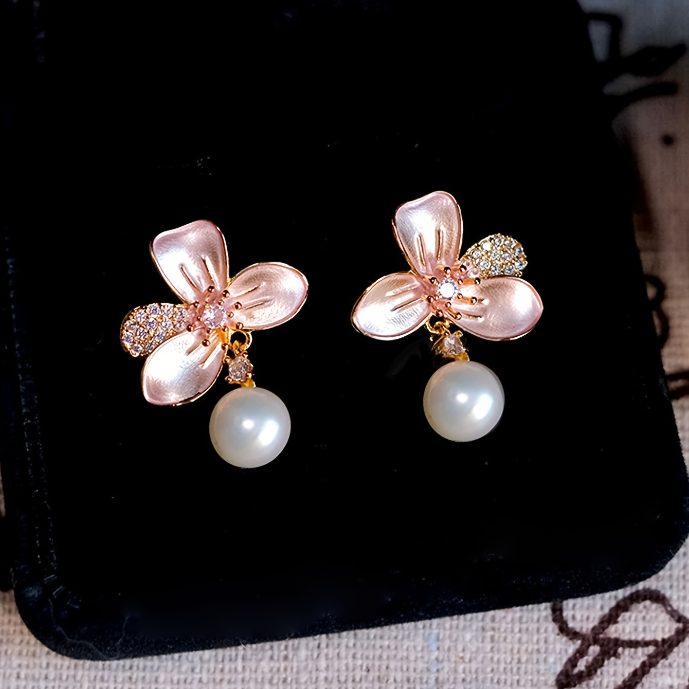 Women's Exquisite Elegant Matching Square Zirconia Flower Earrings