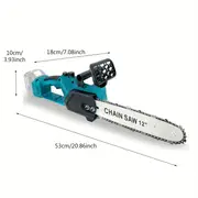 650w powerful chainsaw 12 inch cordless powered chain saw with 18v 2 x 5 5ah batteries non slip handle and safety for wood cutting tree trimming gardening details 2