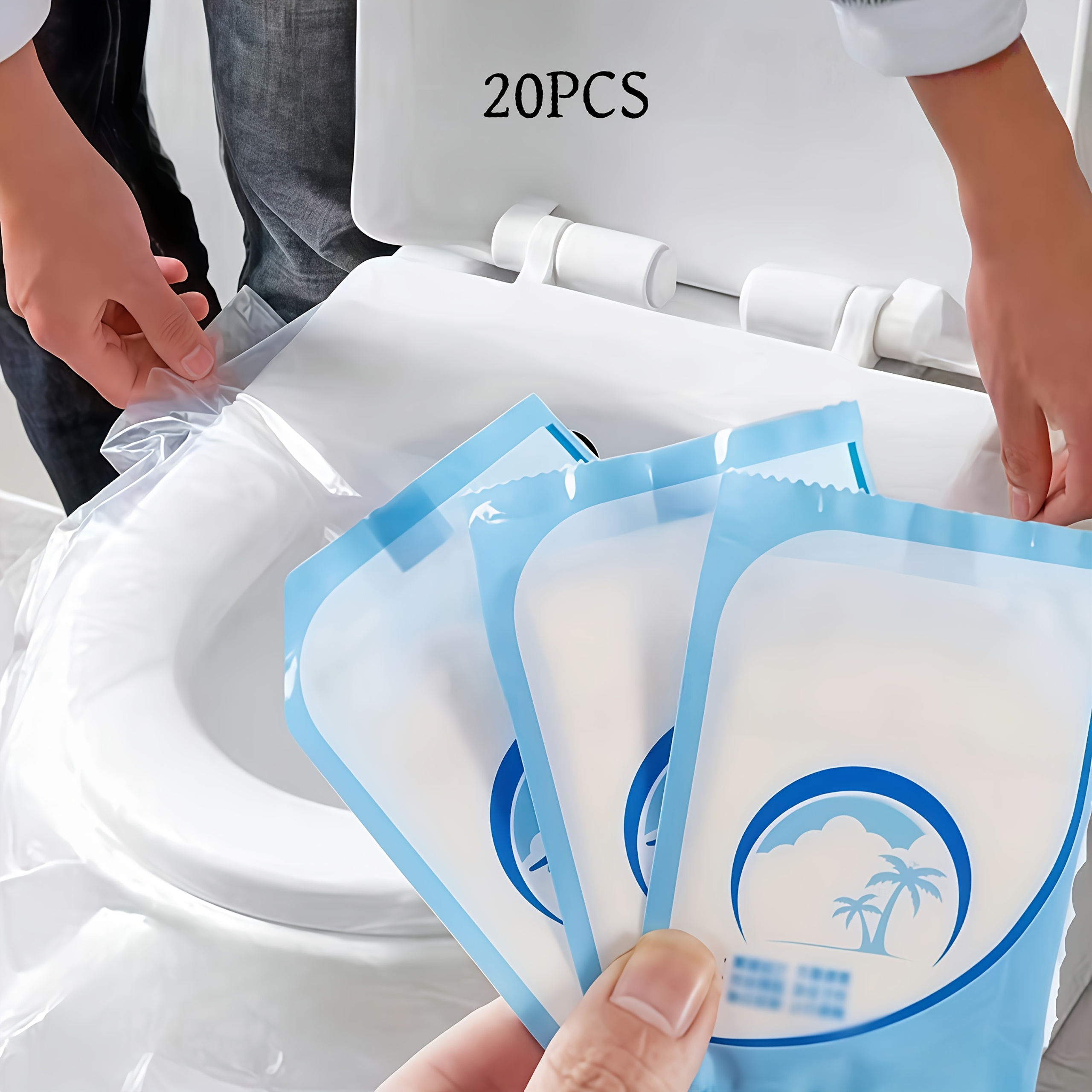 20 Disposable Toilet Seat Covers, Portable And Waterproof, Perfect For Business Trips And Camping, Essential Por Flights And , Individually Packaged