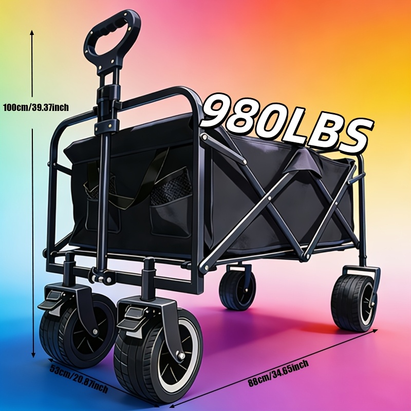 item picture High-Capacity Folding Camping Garden Cart All-Terrain Wheels + Large Capacity Ideal for Camping Picnics, Garden Work, And Market Shopping Reinforced Frame for Durability And Portability Essential for Multi-scenario Family Outdoor Adventures