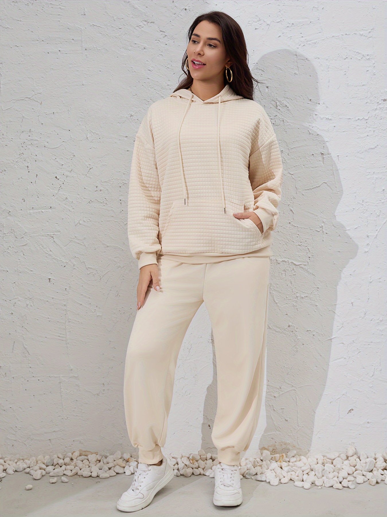 womens plus size fashion trendy casual tracksuit set solid Temu