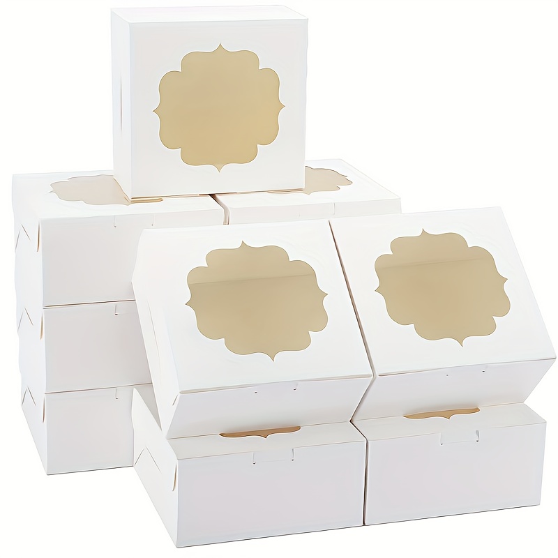 

30pcs White Bakery Boxes 6x6x3 Inches Cake Boxes With Window, Cookie Boxes, Pastry Boxes, Dessert Boxes, Treat Boxes For Cheesecake, , Treats, Pastry, Cupcake, Pie, Birthday Party