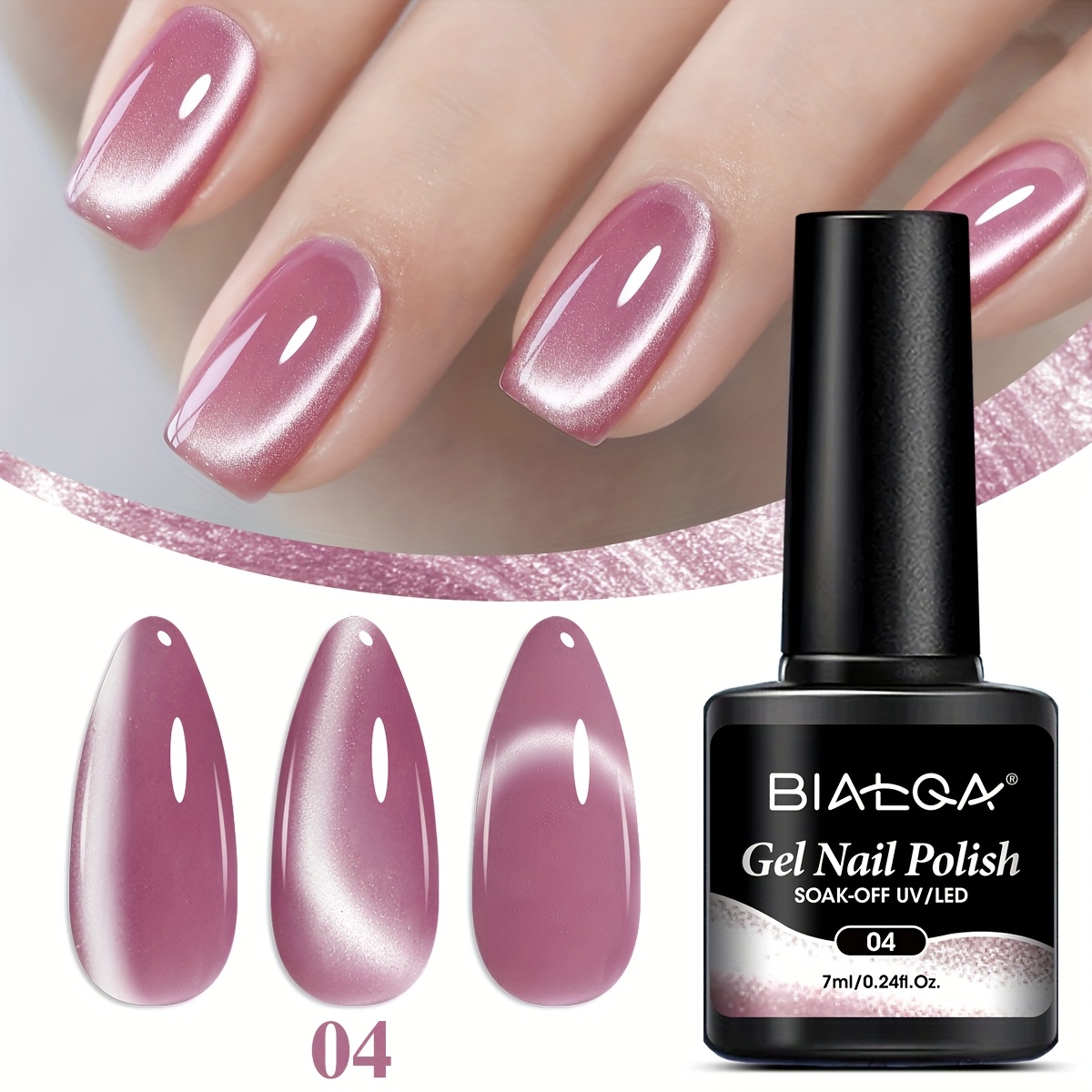 Image of 14 Colors Magnetic Cat Eye Nail Polish, /led Long-lasting, , Trendy Shade, Alcohol-free For Salon-quality