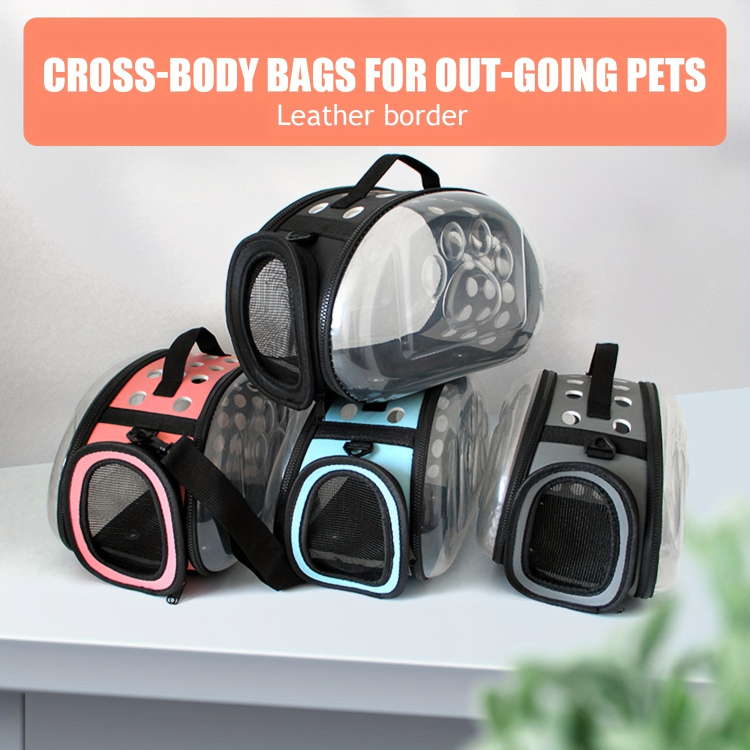 

1pc Breathable Pet Carrier Backpack, Transparent Space Capsule Design, Foldable & Portable With Comfort Handle, Suitable For Small Cats & Dogs, Travel- Bag, Size L (16.5in X 11.02in X 7.95in)