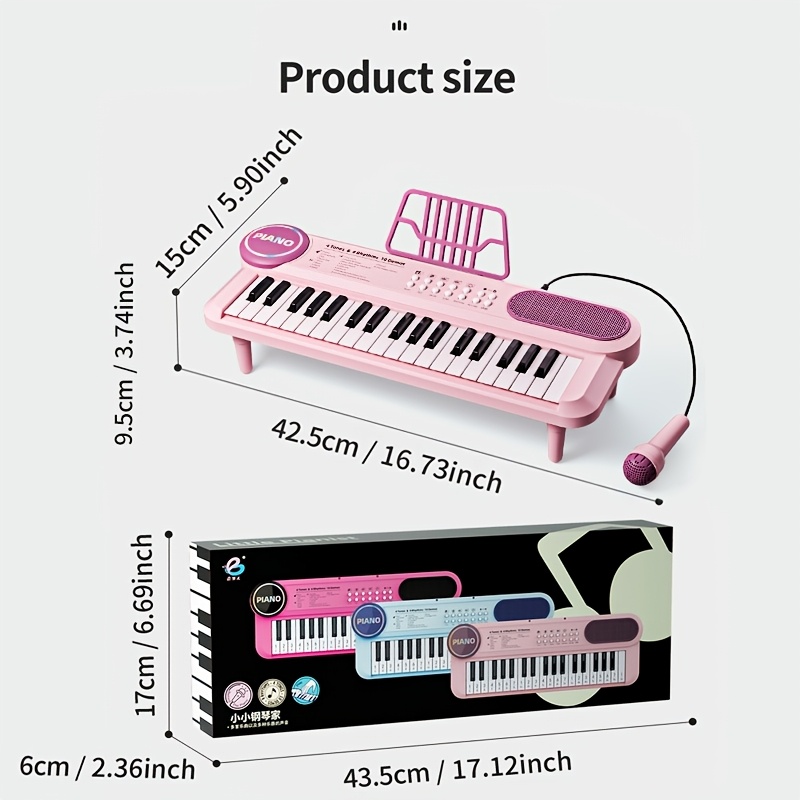  keyboard key multifunction early education musical instrument beginners piano for boys girls finger music playset ideal for christmas halloween birthday gift battery usb powered abs material rose red options details 12